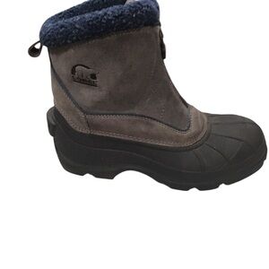 Sorel Insulation Leather Waterproof Blue Black Winter Boots Shoes 7.